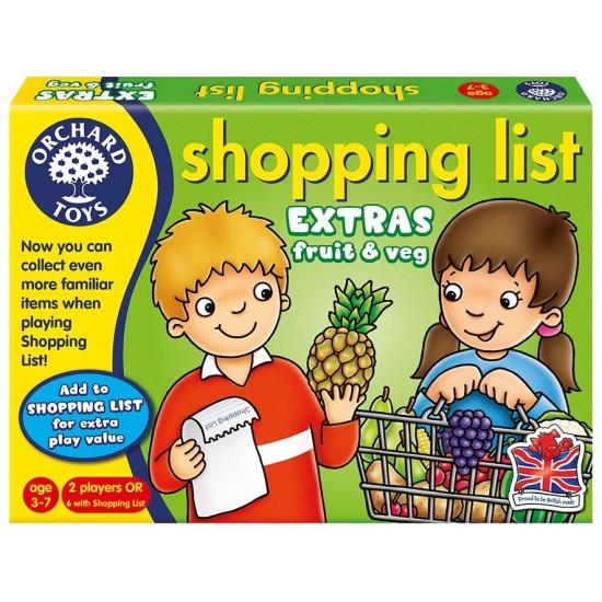 Joc educativ in limba engleza - Lista de cumparaturi - Fructe si legume