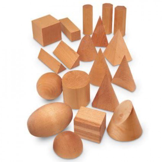 Set 19 forme geometrice din lemn 