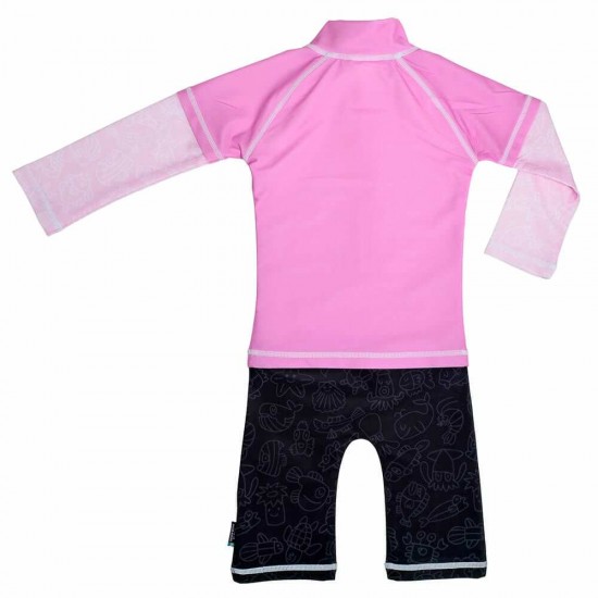Costum de baie Pink Ocean marime 74-80 protectie UV Swimpy