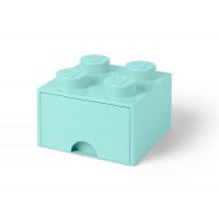 Cutie depozitare LEGO 2x2 cu sertar Aqua 40051742