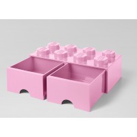 Cutie depozitare LEGO 2x4 cu sertare - Roz (40061738)