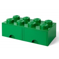 Cutie depozitare LEGO 2x4 cu sertare - Verde (40061734)