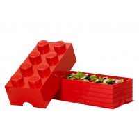 Cutie depozitare LEGO 2x4 - Rosu inchis