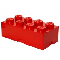 Cutie depozitare LEGO 2x4 - Rosu inchis