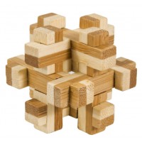 Joc logic IQ din lemn bambus in cutie metalica - 10