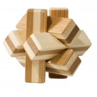 Joc logic IQ din lemn bambus Knot in cutie metal