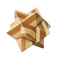 Joc logic IQ din lemn bambus Star in cutie metal