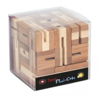 Joc logic puzzle 3D din bambus Flexi-Cub 4