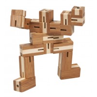 Joc logic puzzle 3D din bambus Flexi-Cub 4