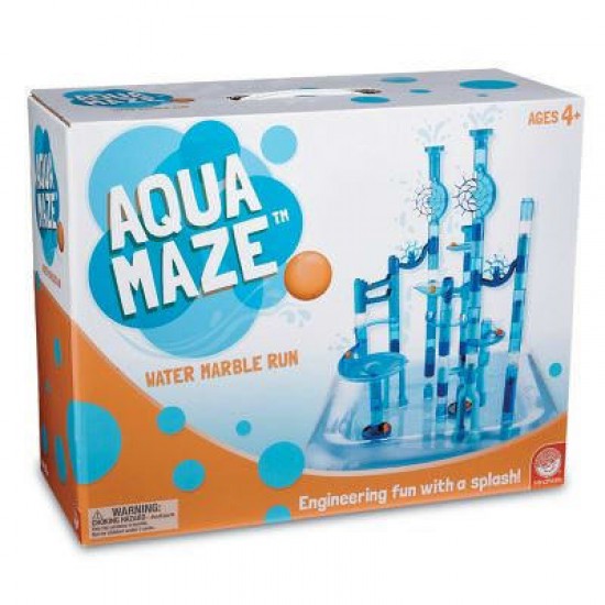 Joc de constructie Aqua Maze Twist traseu cu bile si apa 104 piese