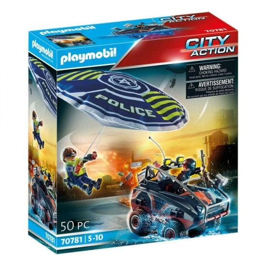 Playmobil City Action - Parasuta politiei si hot cu ATV