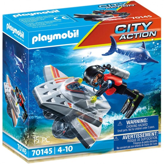 Playmobil City Action - Scafandru cu scuter subacvatic