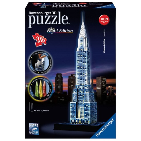 PUZZLE 3D CLADIREA CHRYSLER, EDITIE LUMINOASA, 216 PIESE PUZZLE 3D CLADIREA CHRYSLER, EDITIE LUMINOASA, 216 PIESE