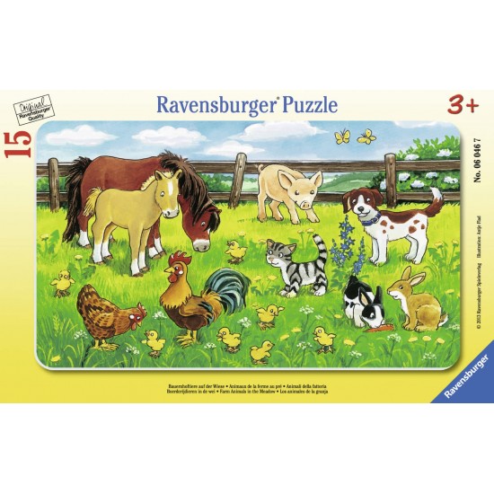 PUZZLE ANIMALE PE PAJISTE, 15 PIESE