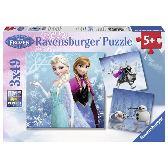 PUZZLE FROZEN, 3x49 PIESE