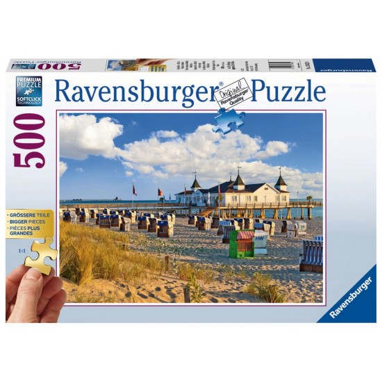 PUZZLE SEZLONGURI PE PLAJA, 500 PIESE