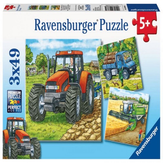 PUZZLE UTILAJE AGRICOLE, 3x49 PIESE PUZZLE UTILAJE AGRICOLE, 3x49 PIESE