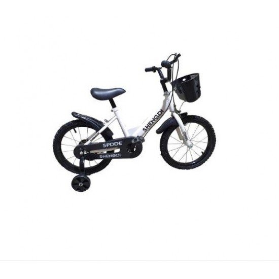 Bicicleta copii 16 inch cu pedale si roti ajutatoare - Alb Bicicleta copii 16 inch cu pedale si roti ajutatoare - Alb