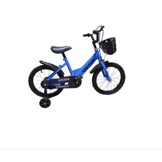 Bicicleta copii 16 inch cu pedale si roti ajutatoare - Albastru Bicicleta copii 16 inch cu pedale si roti ajutatoare - Albastru