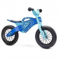 Bicicleta de lemn fara pedale Toyz Enduro Albastru