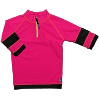 Tricou de baie pink black marime 122-128 protectie UV Swimpy