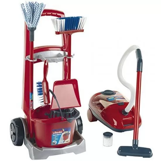 Set de jucarie carucior pentru menaj si aspirator Vileda Set de jucarie carucior pentru menaj si aspirator Vileda