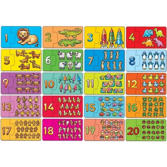 Puzzle - Potriveste si numara de la 1 la 20 Puzzle - Potriveste si numara de la 1 la 20