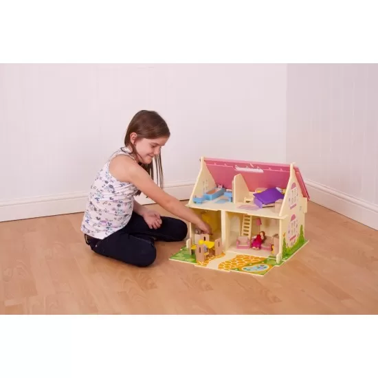 Casuta cu floricele pentru papusi - BigJigs Casuta cu floricele pentru papusi - BigJigs