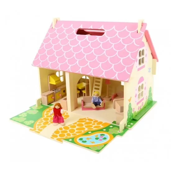 Casuta cu floricele pentru papusi - BigJigs Casuta cu floricele pentru papusi - BigJigs