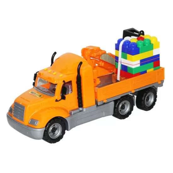 Camion cu macara Mike cu palet de cuburi 55cm - Wader Camion cu macara Mike cu palet de cuburi 55cm - Wader