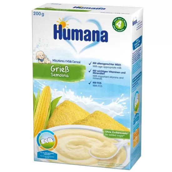 Cereale Humana cu fulgi de gris de la 4 luni 200 g Cereale Humana cu fulgi de gris de la 4 luni 200 g