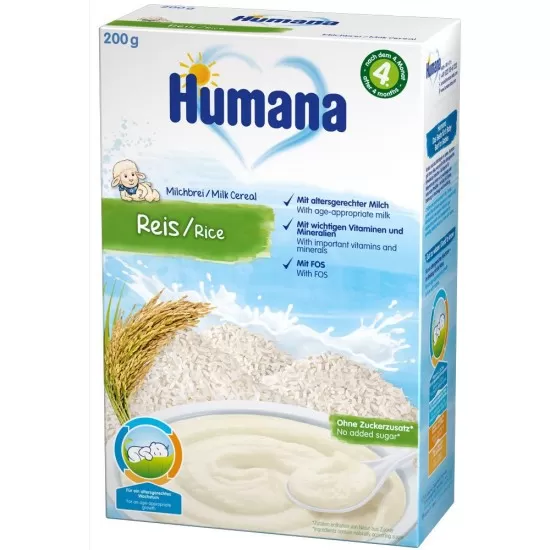 Cereale Humana cu fulgi de orez de la 4 luni 200 g Cereale Humana cu fulgi de orez de la 4 luni 200 g