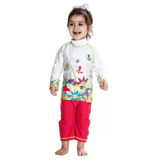 Costum de baie Flowers marime 86 - 92 protectie UV Swimpy