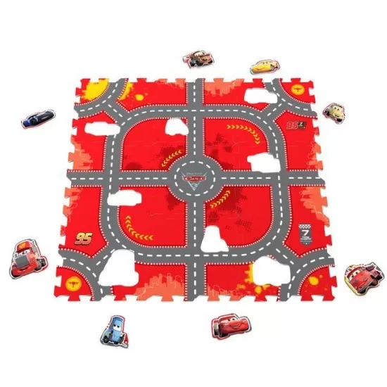 Covor puzzle din spuma Cars 3 Modular Race 9 piese Covor puzzle din spuma Cars 3 Modular Race 9 piese