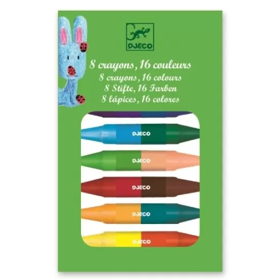 Creioane de colorat duble Djeco Creioane de colorat duble Djeco