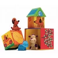 Cuburi de construit cu animale Cubanimo Djeco
