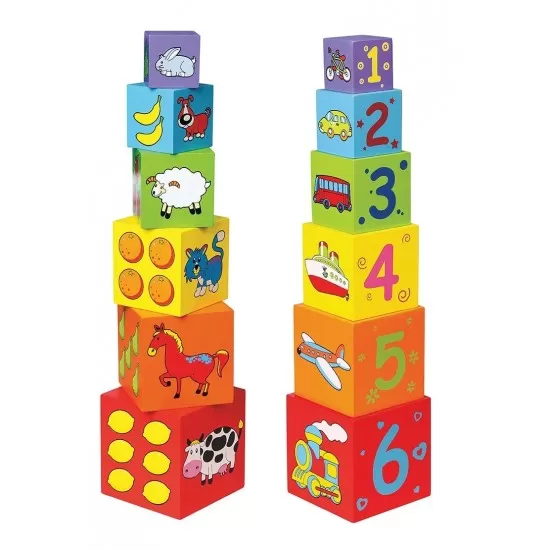 Cuburi de lemn New Classic Toys Cuburi de lemn New Classic Toys