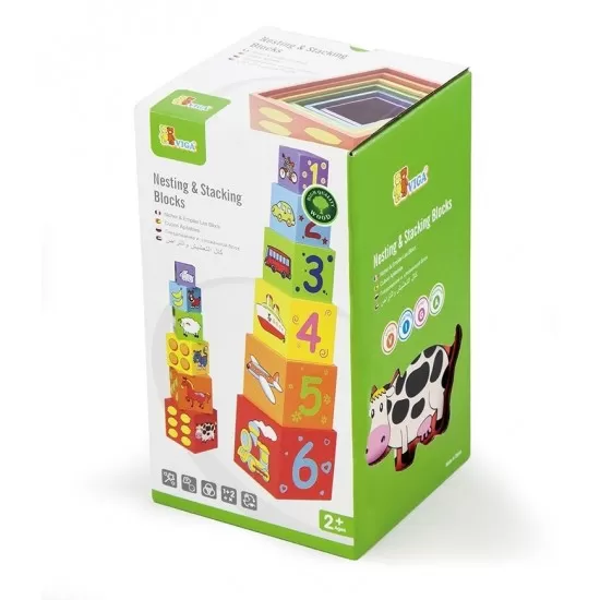 Cuburi de lemn New Classic Toys Cuburi de lemn New Classic Toys
