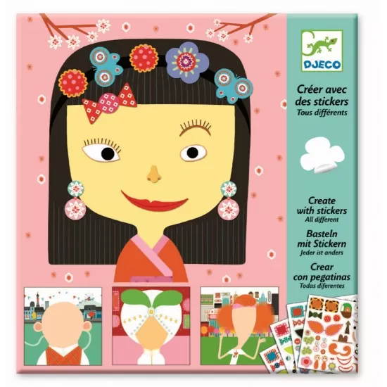 Joc creativ - Creeaza portrete Djeco Joc creativ - Creeaza portrete Djeco