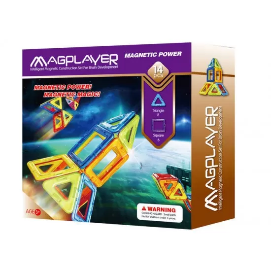 Joc de constructie magnetic - 14 piese Joc de constructie magnetic - 14 piese