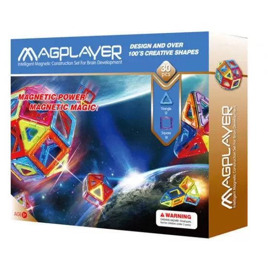Joc de constructie magnetic - 30 piese Joc de constructie magnetic - 30 piese