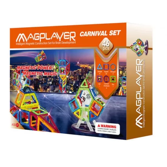 Joc de constructie magnetic - 46 piese Joc de constructie magnetic - 46 piese