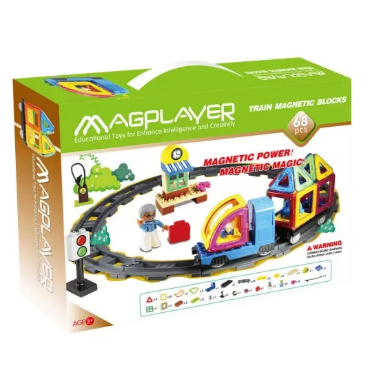 Joc de constructie magnetic - 68 piese Joc de constructie magnetic - 68 piese