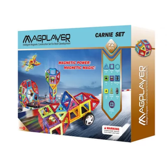 Joc de constructie magnetic - 72 piese Joc de constructie magnetic - 72 piese