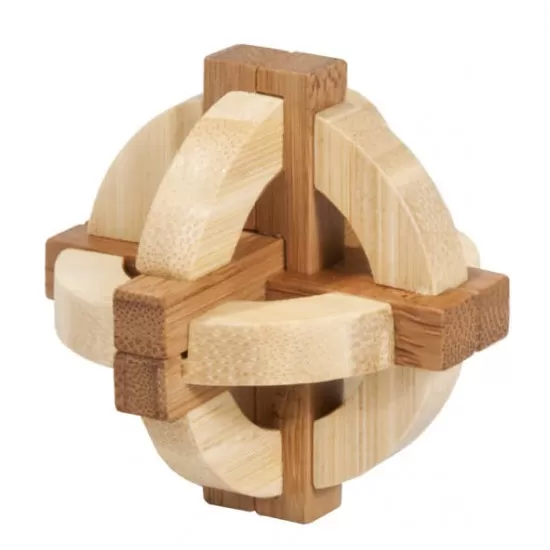 Joc logic IQ din lemn bambus in cutie metalica - 1 Joc logic IQ din lemn bambus in cutie metalica - 1