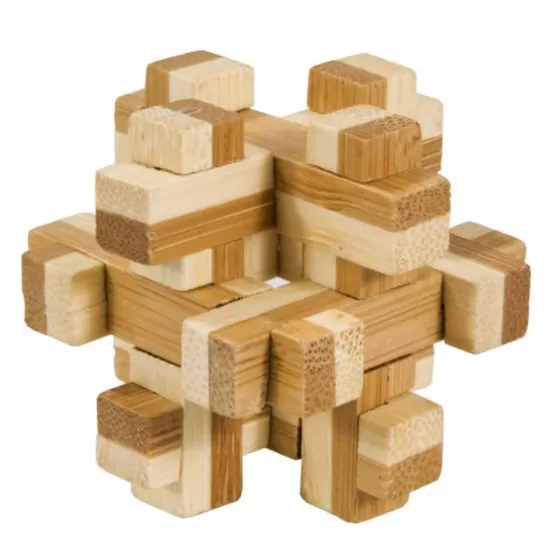 Joc logic IQ din lemn bambus in cutie metalica - 10 Joc logic IQ din lemn bambus in cutie metalica - 10