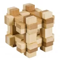Joc logic IQ din lemn bambus in cutie metalică - 11