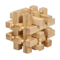 Joc logic IQ din lemn bambus in cutie metalica - 2