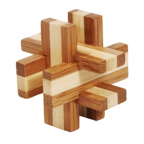 Joc logic IQ din lemn bambus in cutie metalica - 6 Joc logic IQ din lemn bambus in cutie metalica - 6