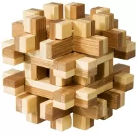 Joc logic IQ din lemn bambus Magic Blocks puzzle 3D